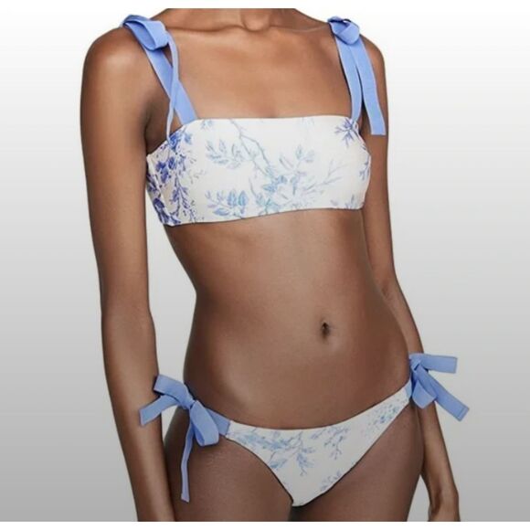 Zimmermann Other - RARE Zimmerman Verity Tie Bandeau Bikini Set, Blue & White 6-8